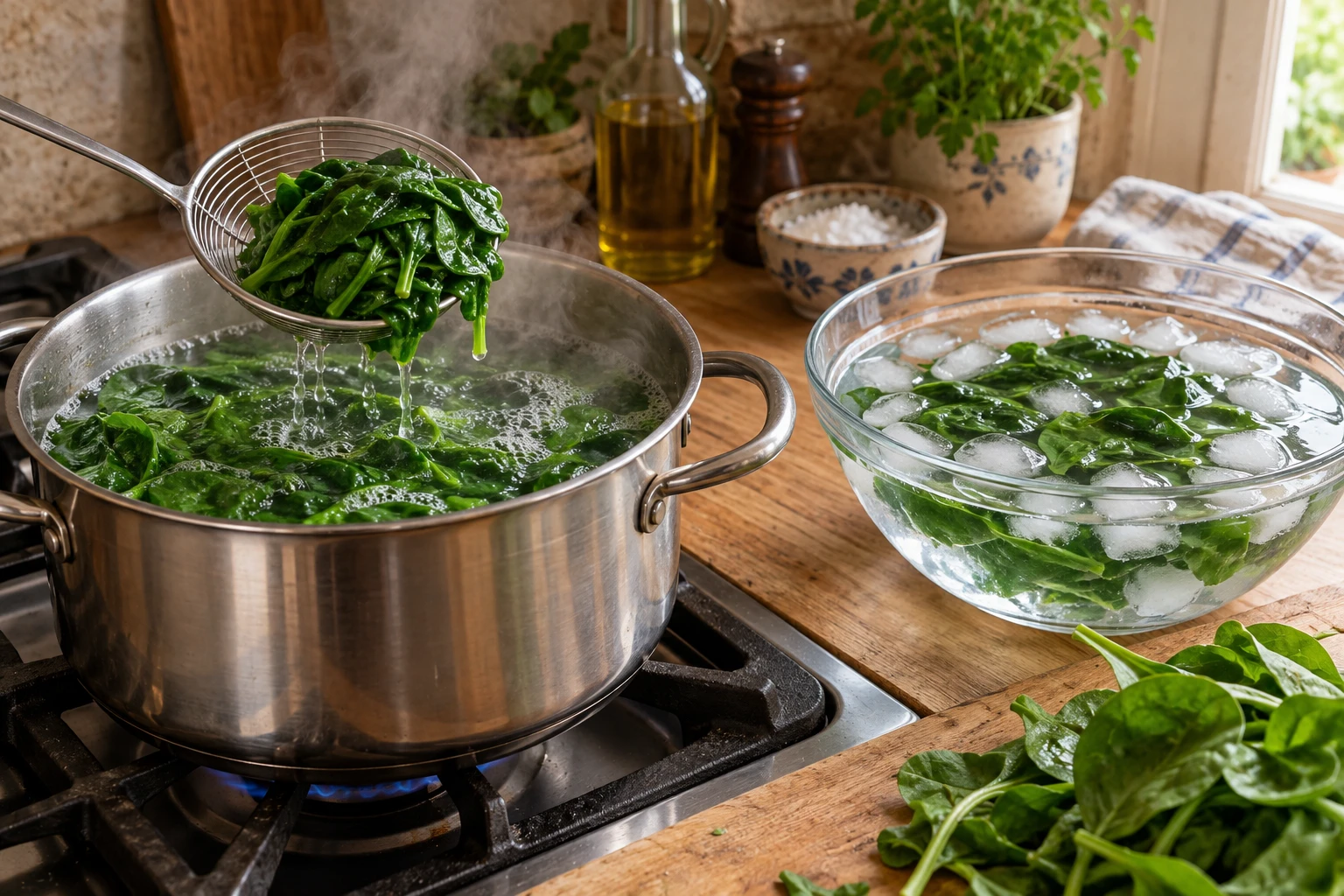Temps de cuisson des épinards frais à l’eau : le bon chrono